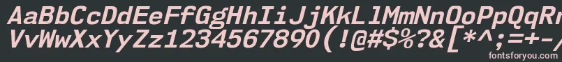 Nk57MonospaceNoBdIt-fontti – vaaleanpunaiset fontit mustalla taustalla