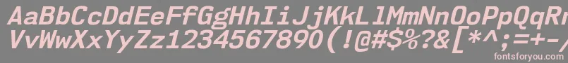 Шрифт Nk57MonospaceNoBdIt – розовые шрифты на сером фоне