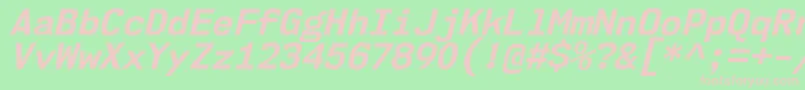 Nk57MonospaceNoBdIt-fontti – vaaleanpunaiset fontit vihreällä taustalla
