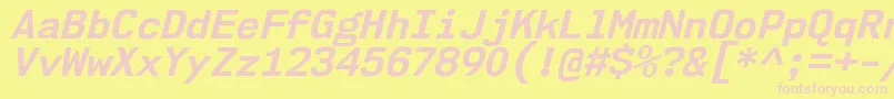 Nk57MonospaceNoBdIt Font – Pink Fonts on Yellow Background