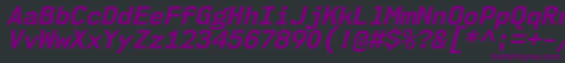 Nk57MonospaceNoBdIt-fontti – violetit fontit mustalla taustalla