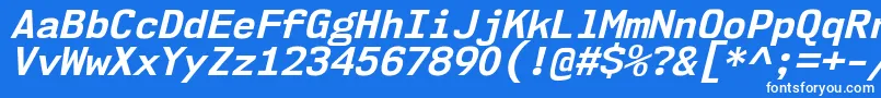 Nk57MonospaceNoBdIt-fontti – valkoiset fontit sinisellä taustalla