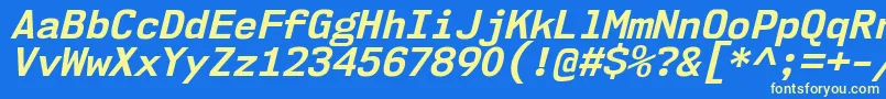 Nk57MonospaceNoBdIt-fontti – keltaiset fontit sinisellä taustalla