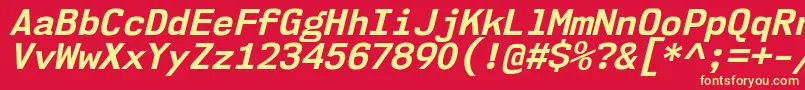 Nk57MonospaceNoBdIt Font – Yellow Fonts on Red Background