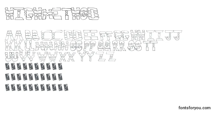 Schriftart Highmethod – Alphabet, Zahlen, spezielle Symbole