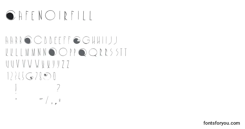 Schriftart Cafenoirfill – Alphabet, Zahlen, spezielle Symbole
