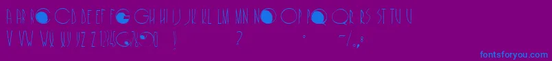 Шрифт Cafenoirfill – синие шрифты на фиолетовом фоне