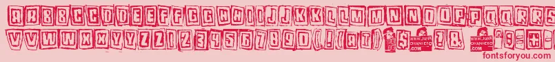 フォントPozo – ピンクの背景に赤い文字