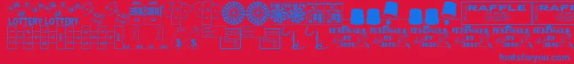 WinnerTakeAllJl-fontti – siniset fontit punaisella taustalla