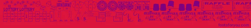 WinnerTakeAllJl Font – Purple Fonts on Red Background