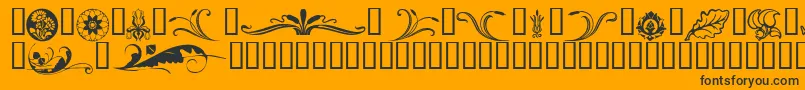 フォントFlorals – 黒い文字のオレンジの背景