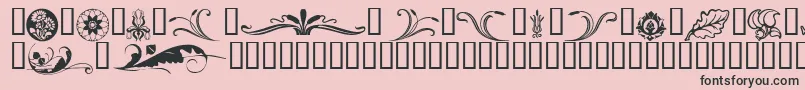 フォントFlorals – ピンクの背景に黒い文字
