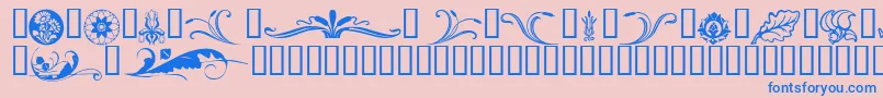 Florals-fontti – siniset fontit vaaleanpunaisella taustalla