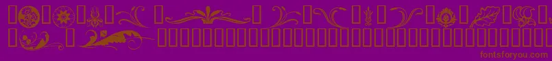 フォントFlorals – 紫色の背景に茶色のフォント