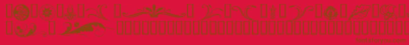 フォントFlorals – 赤い背景に茶色の文字