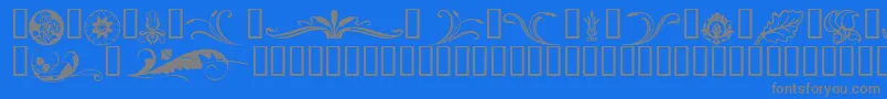 フォントFlorals – 青い背景に灰色の文字
