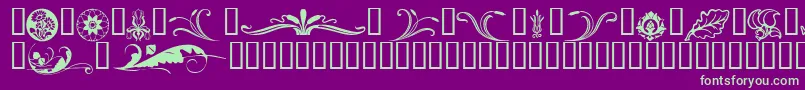 フォントFlorals – 紫の背景に緑のフォント