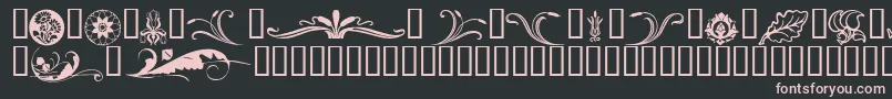 フォントFlorals – 黒い背景にピンクのフォント