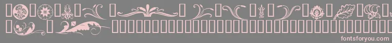 Florals-fontti – vaaleanpunaiset fontit harmaalla taustalla