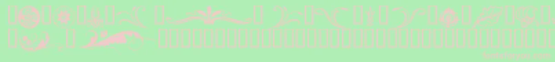 フォントFlorals – 緑の背景にピンクのフォント