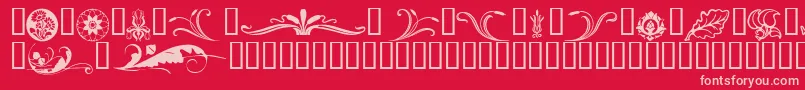 フォントFlorals – 赤い背景にピンクのフォント