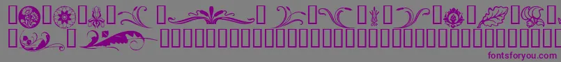 Florals-Schriftart – Violette Schriften auf grauem Hintergrund