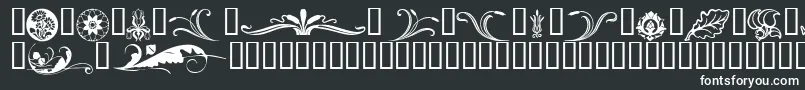 フォントFlorals – 黒い背景に白い文字