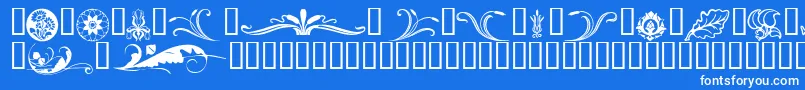 フォントFlorals – 青い背景に白い文字