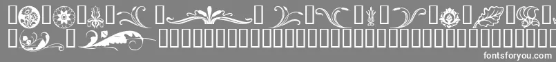 フォントFlorals – 灰色の背景に白い文字