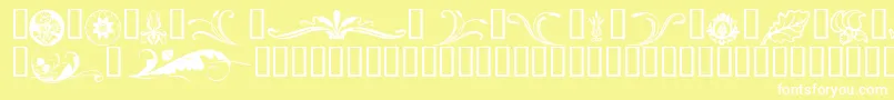 フォントFlorals – 黄色い背景に白い文字
