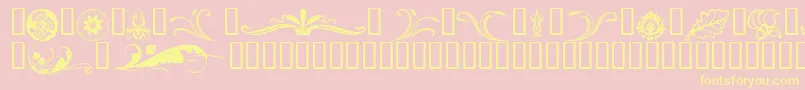 フォントFlorals – 黄色のフォント、ピンクの背景