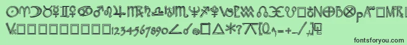 WidgetExtrabold-fontti – mustat fontit vihreällä taustalla