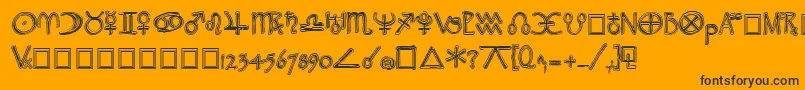 WidgetExtrabold-fontti – mustat fontit oranssilla taustalla