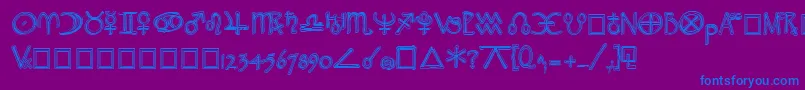 フォントWidgetExtrabold – 紫色の背景に青い文字
