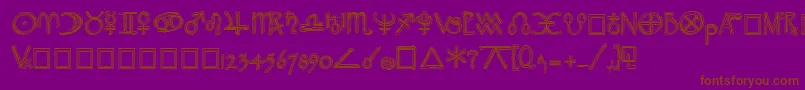 WidgetExtrabold-Schriftart – Braune Schriften auf violettem Hintergrund