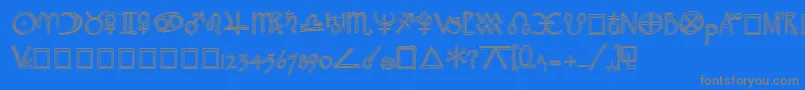 WidgetExtrabold-Schriftart – Graue Schriften auf blauem Hintergrund