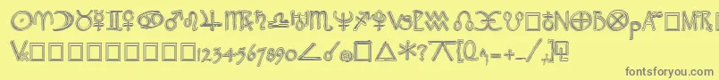 WidgetExtrabold-fontti – harmaat kirjasimet keltaisella taustalla