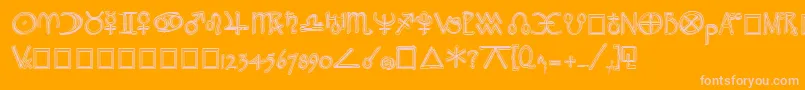 WidgetExtrabold-Schriftart – Rosa Schriften auf orangefarbenem Hintergrund