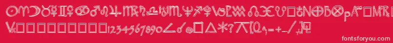 WidgetExtrabold-Schriftart – Rosa Schriften auf rotem Hintergrund