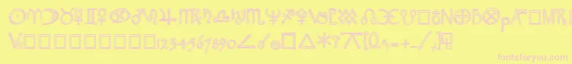 WidgetExtrabold-Schriftart – Rosa Schriften auf gelbem Hintergrund