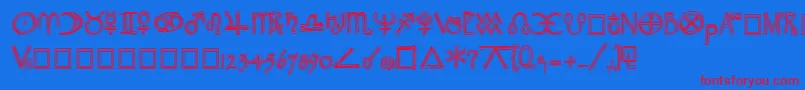 WidgetExtrabold Font – Red Fonts on Blue Background