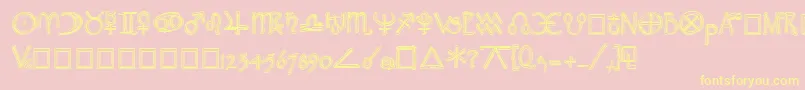 WidgetExtrabold-fontti – keltaiset fontit vaaleanpunaisella taustalla