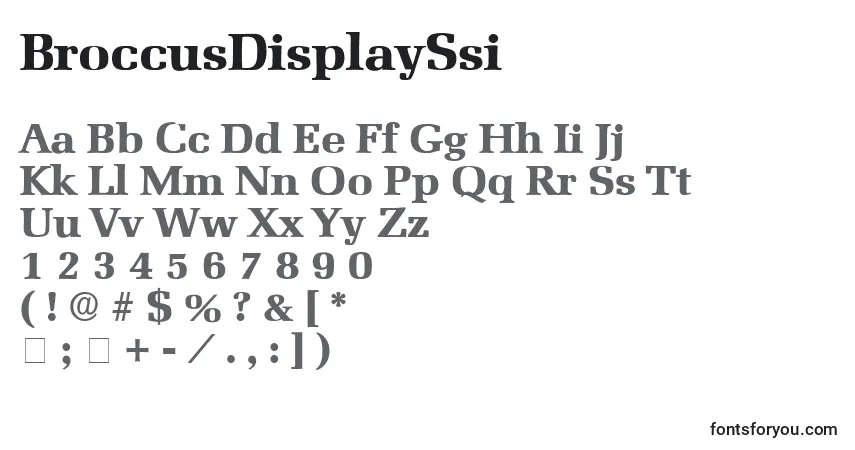 Шрифт BroccusDisplaySsi – алфавит, цифры, специальные символы