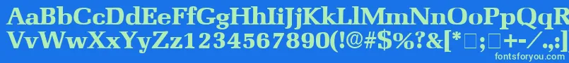 BroccusDisplaySsi Font – Green Fonts on Blue Background