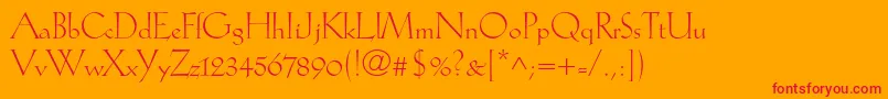 Kochantiqualtstd Font – Red Fonts on Orange Background