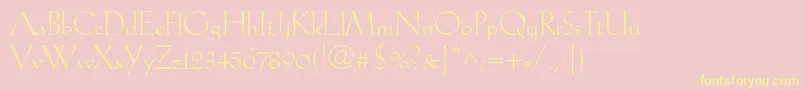 Kochantiqualtstd Font – Yellow Fonts on Pink Background