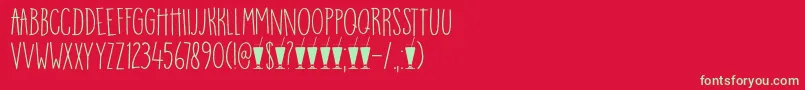 DkMangoSmoothie Font – Green Fonts on Red Background