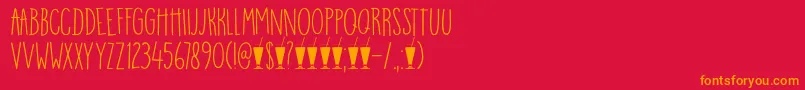 Czcionka DkMangoSmoothie – pomarańczowe czcionki na czerwonym tle
