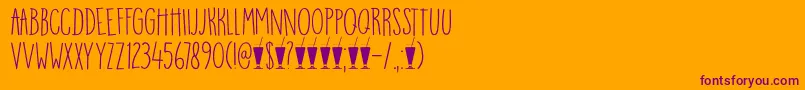 フォントDkMangoSmoothie – オレンジの背景に紫のフォント