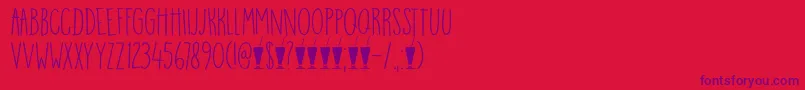 Czcionka DkMangoSmoothie – fioletowe czcionki na czerwonym tle